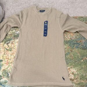 Polo by Ralph Lauren Men's Beige Waffle Knit Shirt